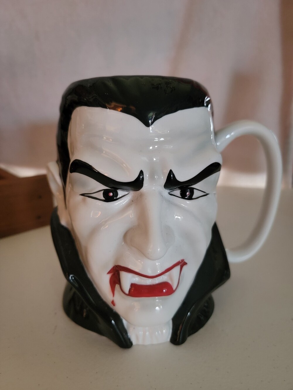 Vampire Face Ceramic Mug - Black and White